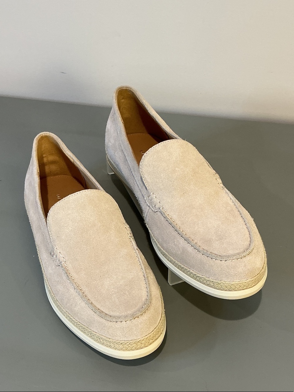 Marc Fisher Jerick Light Beige Suede Slip-On Loafers, size 8.5